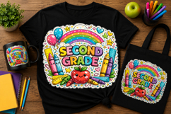 Second Grade PNG | Back to School Sublimation Design | Cute Product Image 1