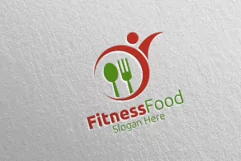 Fitness Food Logo for Restaurant or Cafe 58 Product Image 4