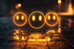 Neon Light Glowing Smiles Background Wallpaper Product Image 1