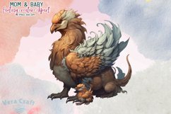 Mom&amp;Baby Fantasy Creature Watercolor Clipart - 10 Variations Product Image 7