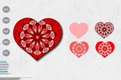Heart 3D Layered Paper Cut Template SVG Design Product Image 1