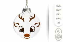 Christmas SVG - Baby Reindeer SVG , Cute Boy Reindeer face Product Image 2