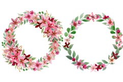 Burgundy and gold bouquets - watercolor clipart,arrangements Product Image 3
