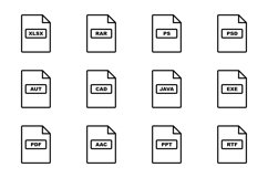 Set Of File Formats Icons Product Image 1