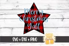 Merry Christmas Y'all - Christmas SVG Files - Buffalo Plaid Product Image 2