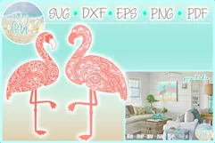 Flamingo Mandala Zentangle SVG | Flamingo SVG Product Image 1