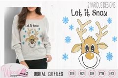 Funny Reindeer svg, deer svg, Christmas sweater svg Product Image 2