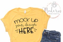 Mock up Bella Canvas 3001 Heather Yellow Gold Unisex Mockup Product Image 1