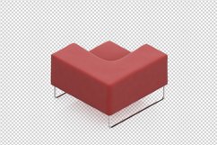 Isometric Arm Chair 3D isolated render Product Image 1