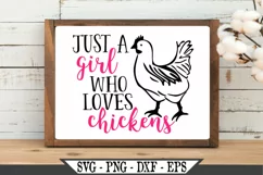 Just A Girl Who Loves Chickens SVG Design Product Image 1