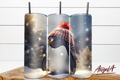 baby animal tumbler wrap / Christmas funny penguin PNG Product Image 1