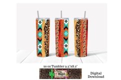 20oz Skinny Tumbler Southwestern Dye Sublimation Design Product Image 1