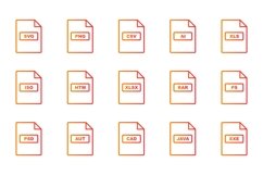 Set Of File Format Icons Product Image 1