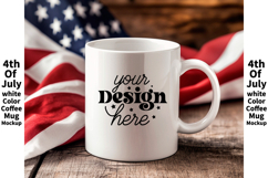 4th of July white 11oz blank coffee mug mockup Product Image 1