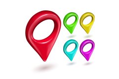 Gps Pointer Multicolor Navigate Locate Set Vector Product Image 1