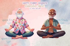 Happy Funny Grandpa Sublimation Clipart PNG Product Image 6