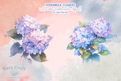 Hydrangea Flowers Watercolor Sublimation Clipart Product Image 6