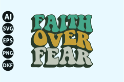 Faith over Fear Svg, Retro Christian Svg Product Image 1