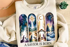 A Savior Is Born Christmas PNG Designs Product Image 5