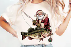 Fishing Santa Christmas PNG Designs Product Image 5