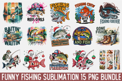 Funny Fishing Sublimation Png Bundle Product Image 1