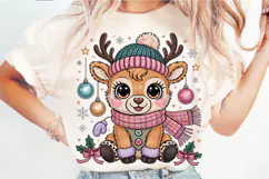 Trendy Girly Christmas Reindeer PNG Designs Product Image 5