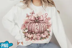 Pink Ribbon Pumpkin PNG Designs Product Image 4