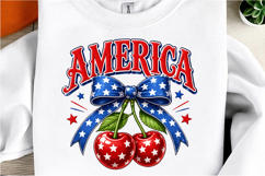 4th of July America Cherry Coquette Bow Png Product Image 3