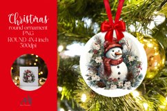 Christmas Round Ornament Sublimation PNG Product Image 1