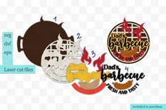 Father's day sign ornament Dad's BBQ SVG Laser cut file Product Image 2