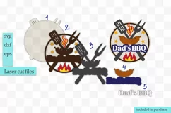 Dad's BBQ SVG Laser cut file Father's day sign ornament Product Image 2