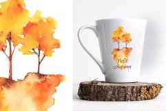 Fall Forest Landscape Creator. Watercolor clipart PNG Product Image 5