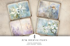 Watercolor Flowers Junk Journal Digital Paper Bi-fold Product Image 1