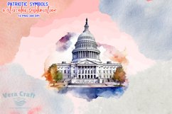 Patriotic Symbols Watercolor Sublimation Clipart Product Image 6
