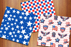 4th of July Digital Papers, Patriotic Backgrounds, USA Flag Product Image 5