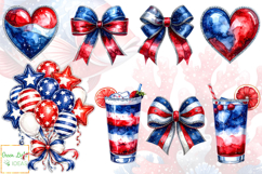 4th of July Sea Animals Clipart, Nautical Patriotic Graphics Product Image 5