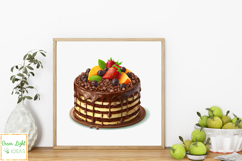 Fruit Cakes Clipart, Chocolate Desserts Graphics Product Image 5