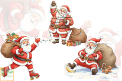 Christmas Funny Santa Clipart, Holidays Santa Illustrations Product Image 5