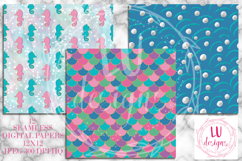 Mermaids Seamless Patterns, Sea Backgrounds, Fish Scales Product Image 5