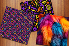 Retro 80s Digital Papers, 80s Memphis Patterns, Neon Lights Product Image 5
