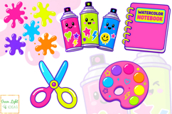 School Art Clipart, Back To School Graphics, Stationery PNG Product Image 5