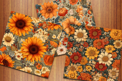 Vintage Cottage Fall Flowers Digital Papers, Floral Papers Product Image 5