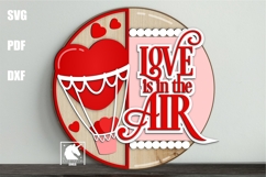Love Is In the Air Door Hanger SVG | Hot Air Balloon Sign Product Image 1