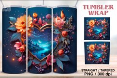 Romantic Night Sublimation 20 oz Tumbler Wrap Product Image 1