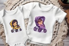 Stroller with baby Illustration Clipart Sticker, PNG Product Image 3