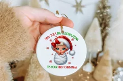 First Baby Christmas, Santa's newest little one PNG. Product Image 4