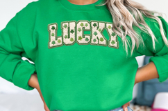 Lucky Chenille png | St Patricks Day Patch Shirt Design Product Image 3