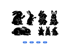 Hand Drawn Bunny SVG Clipart For Easter Product Image 1