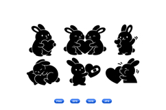 Hand Drawn Bunny Heart SVG For Valentines Product Image 1