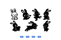 Hand Drawn Bunny SVG For Easter Crafts Product Image 1